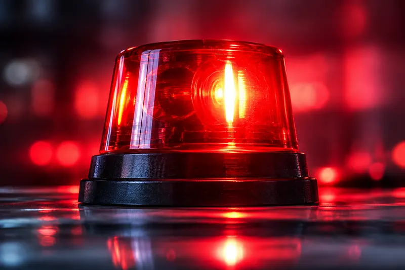 Red emergency beacon light